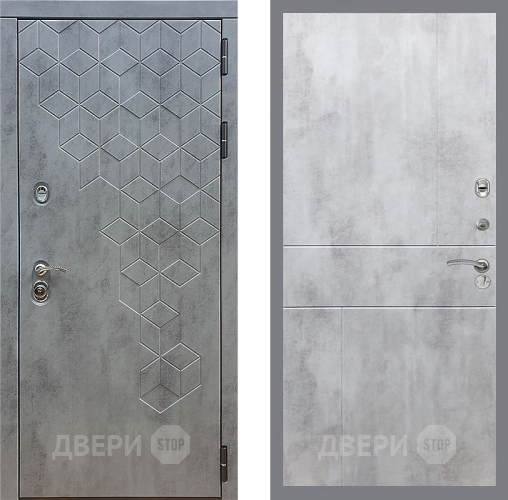 Входная металлическая Дверь Стоп БЕТОН ФЛ-290 Бетон светлый в Дмитрове