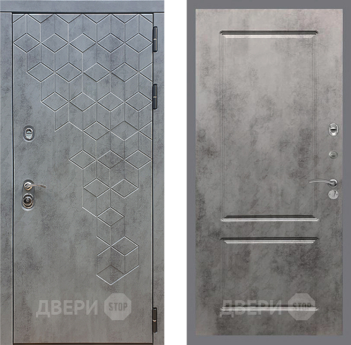 Входная металлическая Дверь Стоп БЕТОН ФЛ-117 Бетон темный в Дмитрове