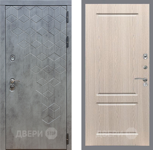 Входная металлическая Дверь Стоп БЕТОН ФЛ-117 Беленый дуб в Дмитрове
