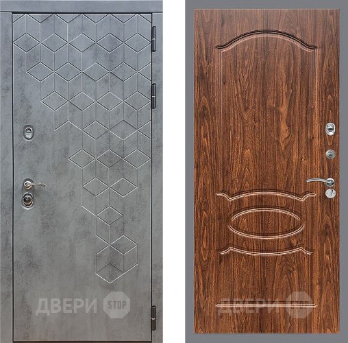 Дверь Стоп БЕТОН ФЛ-128 орех тисненый в Дмитрове
