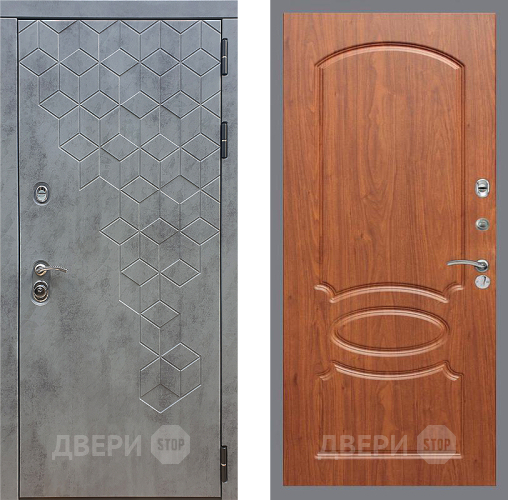 Входная металлическая Дверь Стоп БЕТОН ФЛ-128 Береза мореная в Дмитрове