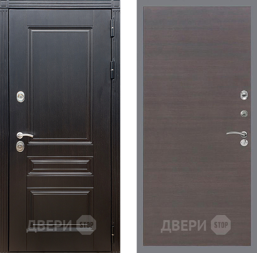 Входная металлическая Дверь Стоп МЕГАПОЛИС Гладкая венге поперечный в Дмитрове