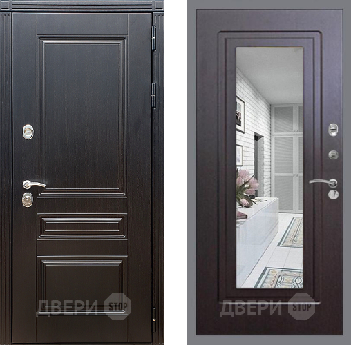 Входная металлическая Дверь Стоп МЕГАПОЛИС Зеркало ФЛ-120 Венге в Дмитрове