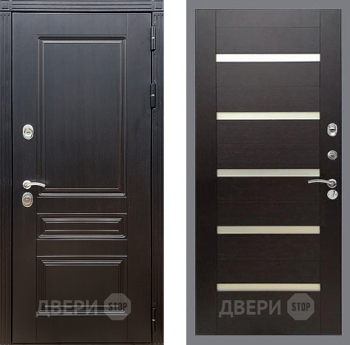 Входная металлическая Дверь Стоп МЕГАПОЛИС СБ-14 венге поперечный в Дмитрове