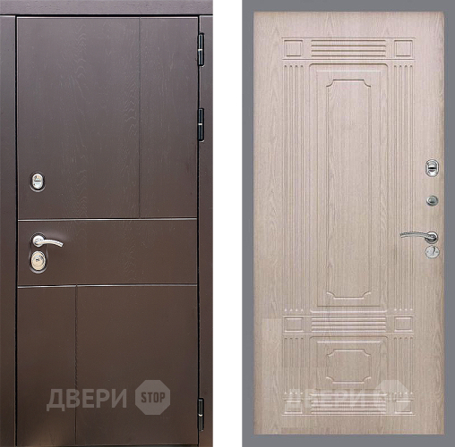 Входная металлическая Дверь Стоп УРБАН ФЛ-2 Беленый дуб в Дмитрове