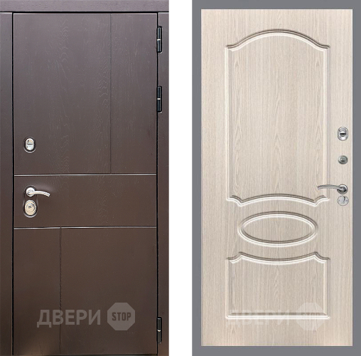 Входная металлическая Дверь Стоп УРБАН ФЛ-128 Беленый дуб в Дмитрове