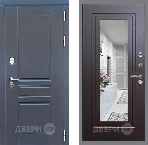 Входная металлическая Дверь Стоп ПЛАТИНУМ Зеркало ФЛ-120 Венге в Дмитрове