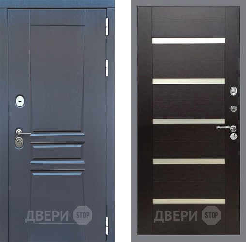 Входная металлическая Дверь Стоп ПЛАТИНУМ СБ-14 венге поперечный в Дмитрове