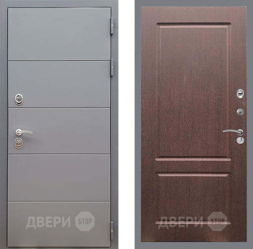 Входная металлическая Дверь Стоп АРТ ГРАФИТ ФЛ-117 Орех премиум в Дмитрове