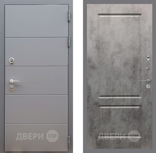 Входная металлическая Дверь Стоп АРТ ГРАФИТ ФЛ-117 Бетон темный в Дмитрове