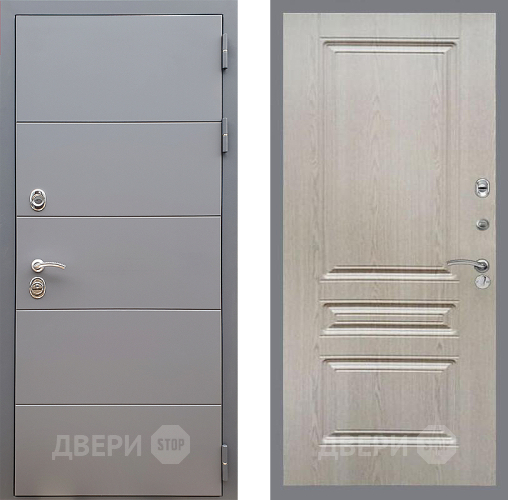 Входная металлическая Дверь Стоп АРТ ГРАФИТ ФЛ-243 Беленый дуб в Дмитрове