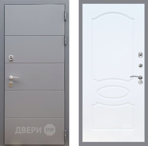 Входная металлическая Дверь Стоп АРТ ГРАФИТ ФЛ-128 Белый ясень в Дмитрове
