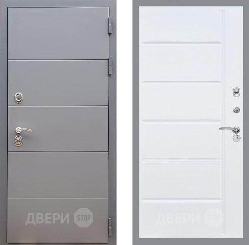 Входная металлическая Дверь Стоп АРТ ГРАФИТ ФЛ-102 Белый ясень в Дмитрове