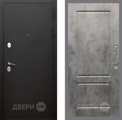 Входная металлическая Дверь Стоп КЛАССИК Шагрень ФЛ-117 Бетон темный в Дмитрове