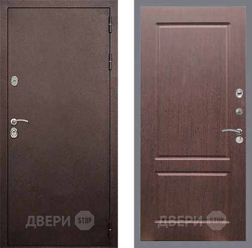 Входная металлическая Дверь Стоп КЛАССИК Медь ФЛ-117 Орех премиум в Дмитрове