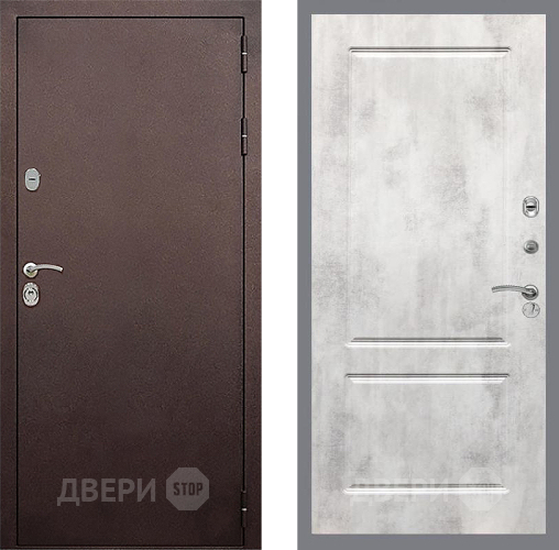 Входная металлическая Дверь Стоп КЛАССИК Медь ФЛ-117 Бетон светлый в Дмитрове