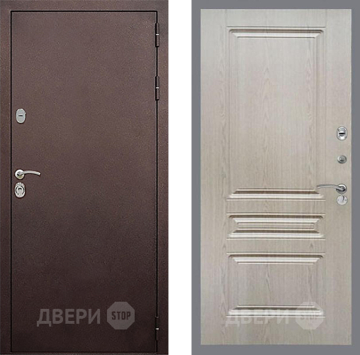 Входная металлическая Дверь Стоп КЛАССИК Медь ФЛ-243 Беленый дуб в Дмитрове