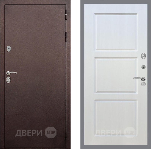 Входная металлическая Дверь Стоп КЛАССИК Медь ФЛ-3 Лиственница беж в Дмитрове