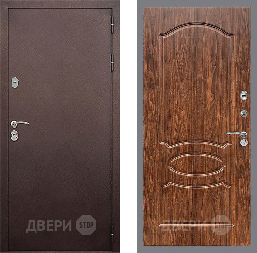 Дверь Стоп КЛАССИК Медь ФЛ-128 орех тисненый в Дмитрове