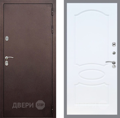 Входная металлическая Дверь Стоп КЛАССИК Медь ФЛ-128 Белый ясень в Дмитрове