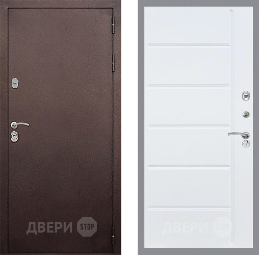 Входная металлическая Дверь Стоп КЛАССИК Медь ФЛ-102 Белый ясень в Дмитрове