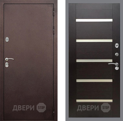 Входная металлическая Дверь Стоп КЛАССИК Медь СБ-14 венге поперечный в Дмитрове