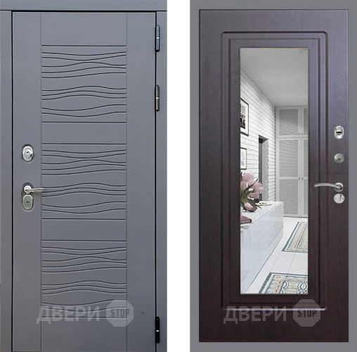 Входная металлическая Дверь Стоп СКАНДИ Зеркало ФЛ-120 Венге в Дмитрове