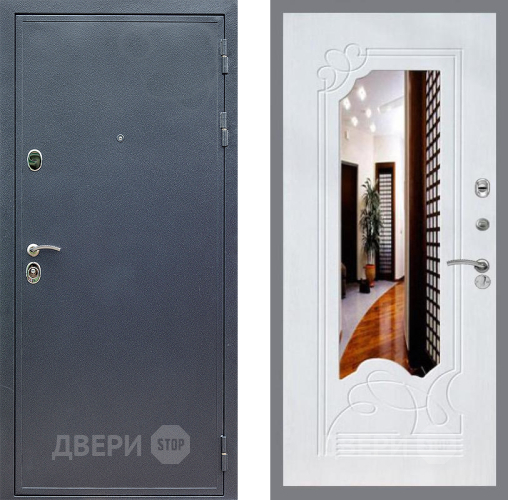 Входная металлическая Дверь Стоп СИЛЬВЕР ЗкркалоФЛ-147 Ясень белый в Дмитрове