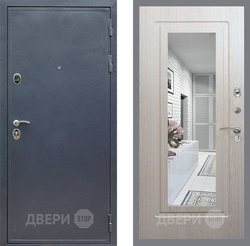 Дверь Стоп СИЛЬВЕР Зеркало ФЛ-120 Беленый дуб в Дмитрове