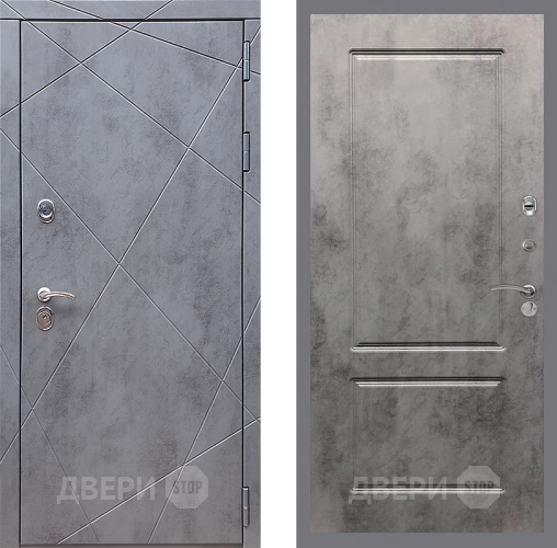 Входная металлическая Дверь Стоп Лучи ФЛ-117 Бетон темный в Дмитрове