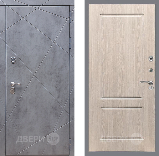 Входная металлическая Дверь Стоп Лучи ФЛ-117 Беленый дуб в Дмитрове