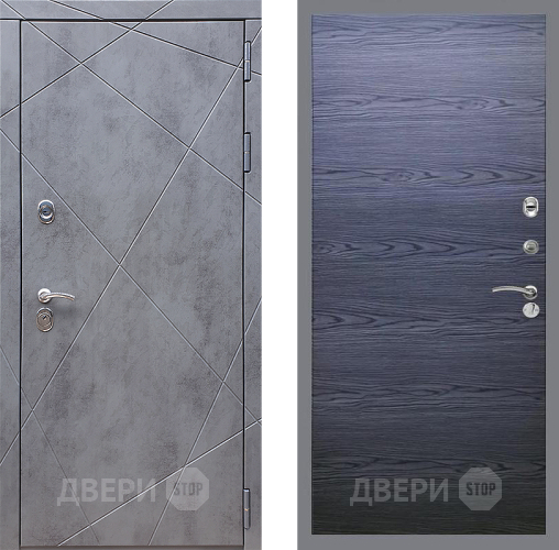 Входная металлическая Дверь Стоп Лучи Гладкая Дуб тангенальный черный в Дмитрове