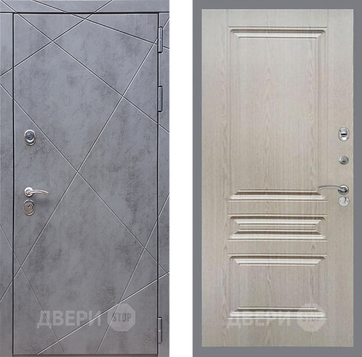 Входная металлическая Дверь Стоп Лучи ФЛ-243 Беленый дуб в Дмитрове