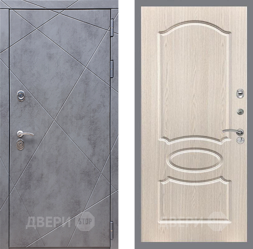 Входная металлическая Дверь Стоп Лучи ФЛ-128 Беленый дуб в Дмитрове
