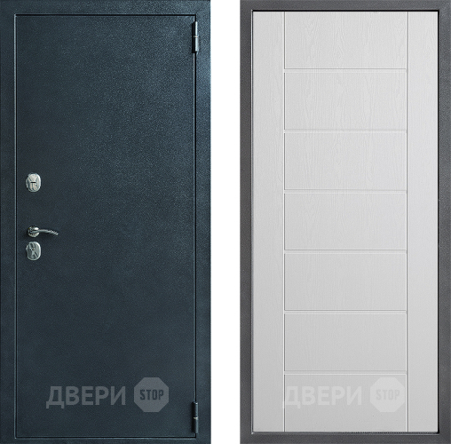 Входная металлическая Дверь Дверной континент ДК-70 Дизайн ФЛ-Лайн Белое дерево в Дмитрове