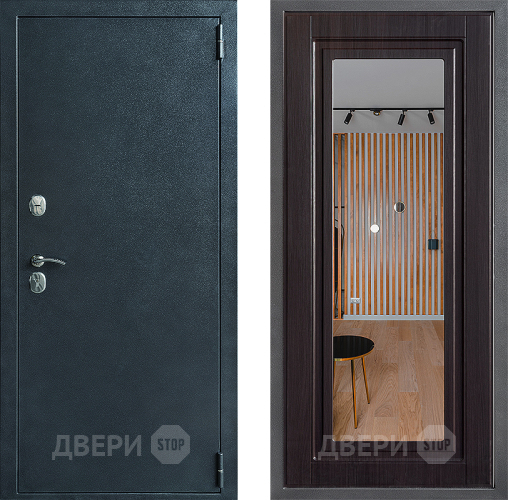 Входная металлическая Дверь Дверной континент ДК-70 Дизайн ФЛЗ Зеркало Венге в Дмитрове