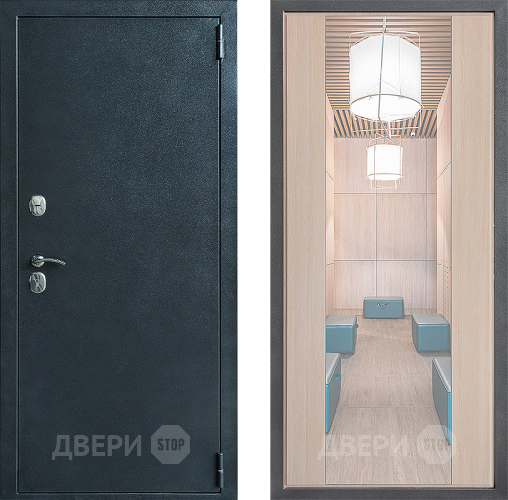 Входная металлическая Дверь Дверной континент ДК-70 Дизайн ФЛЗ-1 Зеркало Капучино в Дмитрове