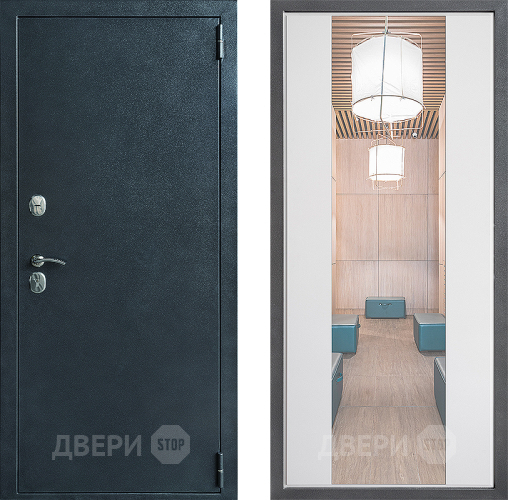 Дверь Дверной континент ДК-70 Дизайн ФЛЗ-1 Зеркало Белый софт в Дмитрове