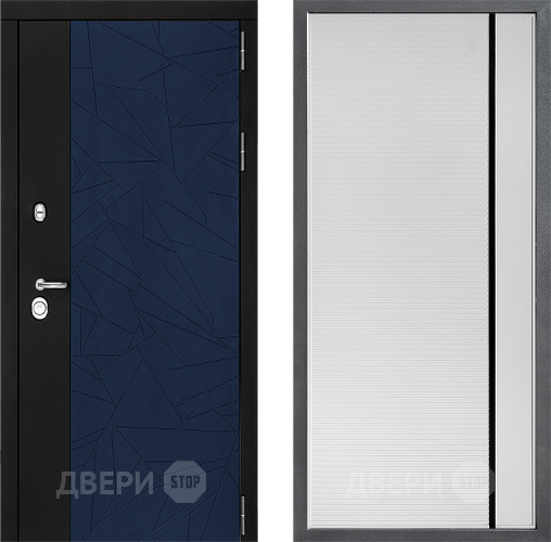 Входная металлическая Дверь Дверной континент ДК-9 ФЛ-757 Черное Стекло Софт милк в Дмитрове
