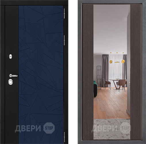 Дверь Дверной континент ДК-9 ФЛЗ-1 Зеркало Венге в Дмитрове