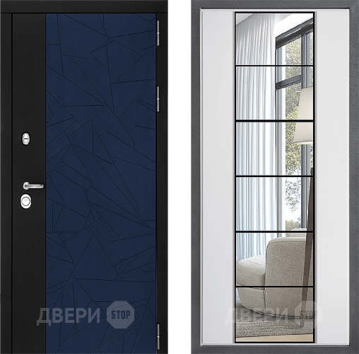 Входная металлическая Дверь Дверной континент ДК-9 ФЛЗ-2 Зеркало Белый софт в Дмитрове