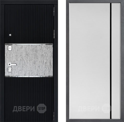 Входная металлическая Дверь Дверной континент ДК-13 ФЛ-757 Черное Стекло Софт милк в Дмитрове