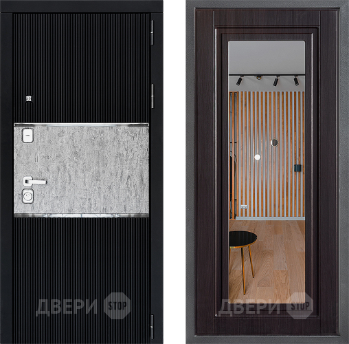 Входная металлическая Дверь Дверной континент ДК-13 ФЛЗ Зеркало Венге в Дмитрове