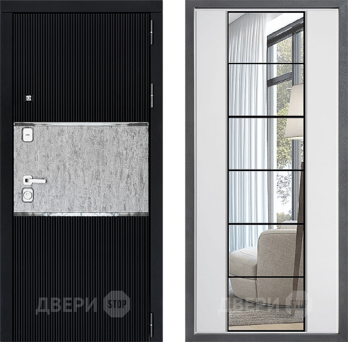 Входная металлическая Дверь Дверной континент ДК-13 ФЛЗ-2 Зеркало Белый софт в Дмитрове