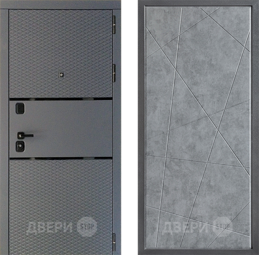 Дверь Дверной континент Диамант Дизайн ФЛ-655 Бетон серый в Дмитрове