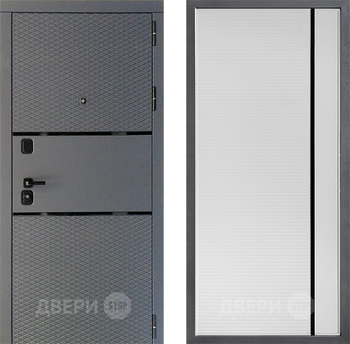 Входная металлическая Дверь Дверной континент Диамант Дизайн ФЛ-757 Черное Стекло Софт милк в Дмитрове