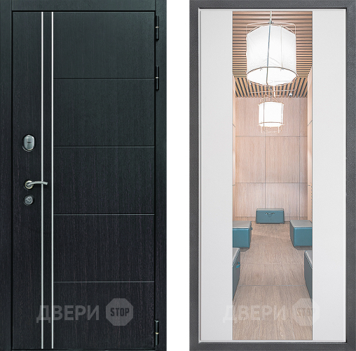 Входная металлическая Дверь Дверной континент Теплолюкс Дизайн ФЛЗ-1 Зеркало Белый софт в Дмитрове