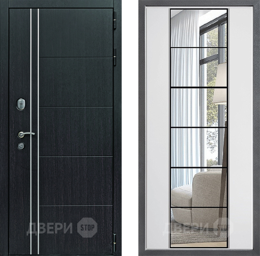 Входная металлическая Дверь Дверной континент Теплолюкс Дизайн ФЛЗ-2 Зеркало Белый софт в Дмитрове