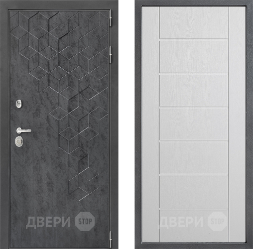Входная металлическая Дверь Дверной континент ДК-3/713 ФЛ-Лайн Белое дерево в Дмитрове