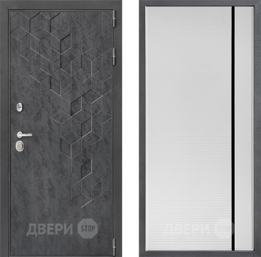 Входная металлическая Дверь Дверной континент ДК-3/713 ФЛ-757 Черное Стекло Софт милк в Дмитрове